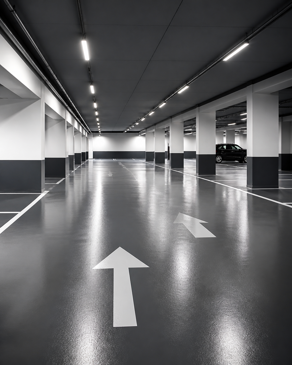 Résines de parking, traçage et signalétique